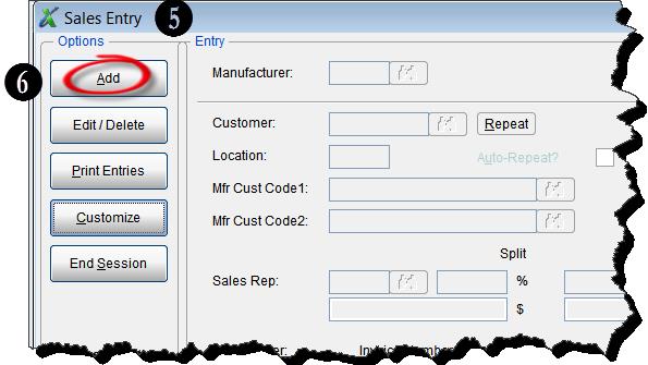 Sales Entry Screen 2