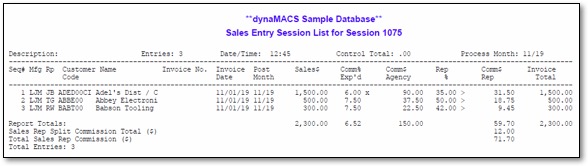 dynamacs sales commission